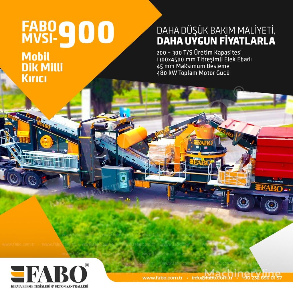 новая дробильная установка Fabo MVSI 900 MOBILE VERTICAL SHAFT IMPACT CRUSHING SCREENING PLANT