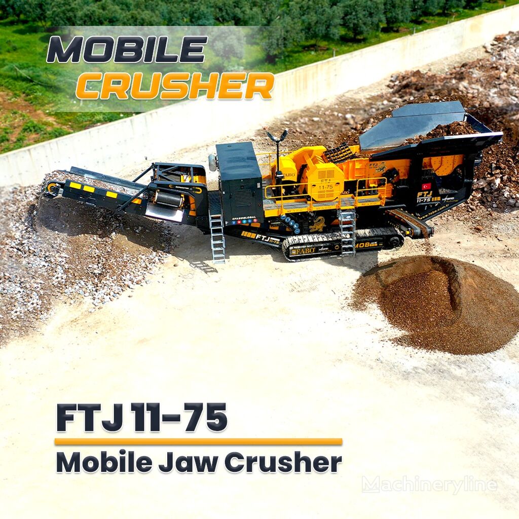 новая мобильная дробильная установка Fabo FTJ 11-75 MOBILE JAW CRUSHER 150-300 TPH | AVAILABLE IN STOCK
