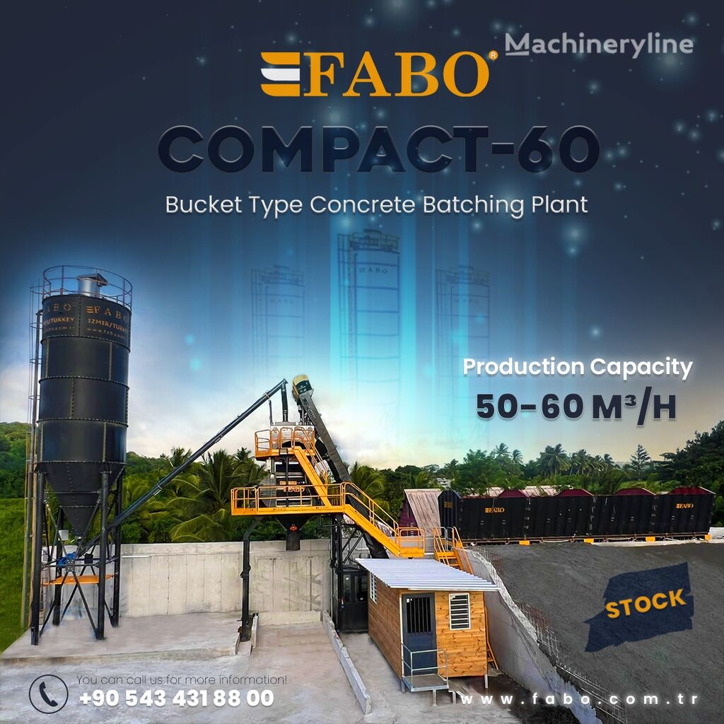 новый бетонный завод Fabo SKIP SYSTEM CONCRETE BATCHING PLANT | 60m3/h Capacity | STOCK