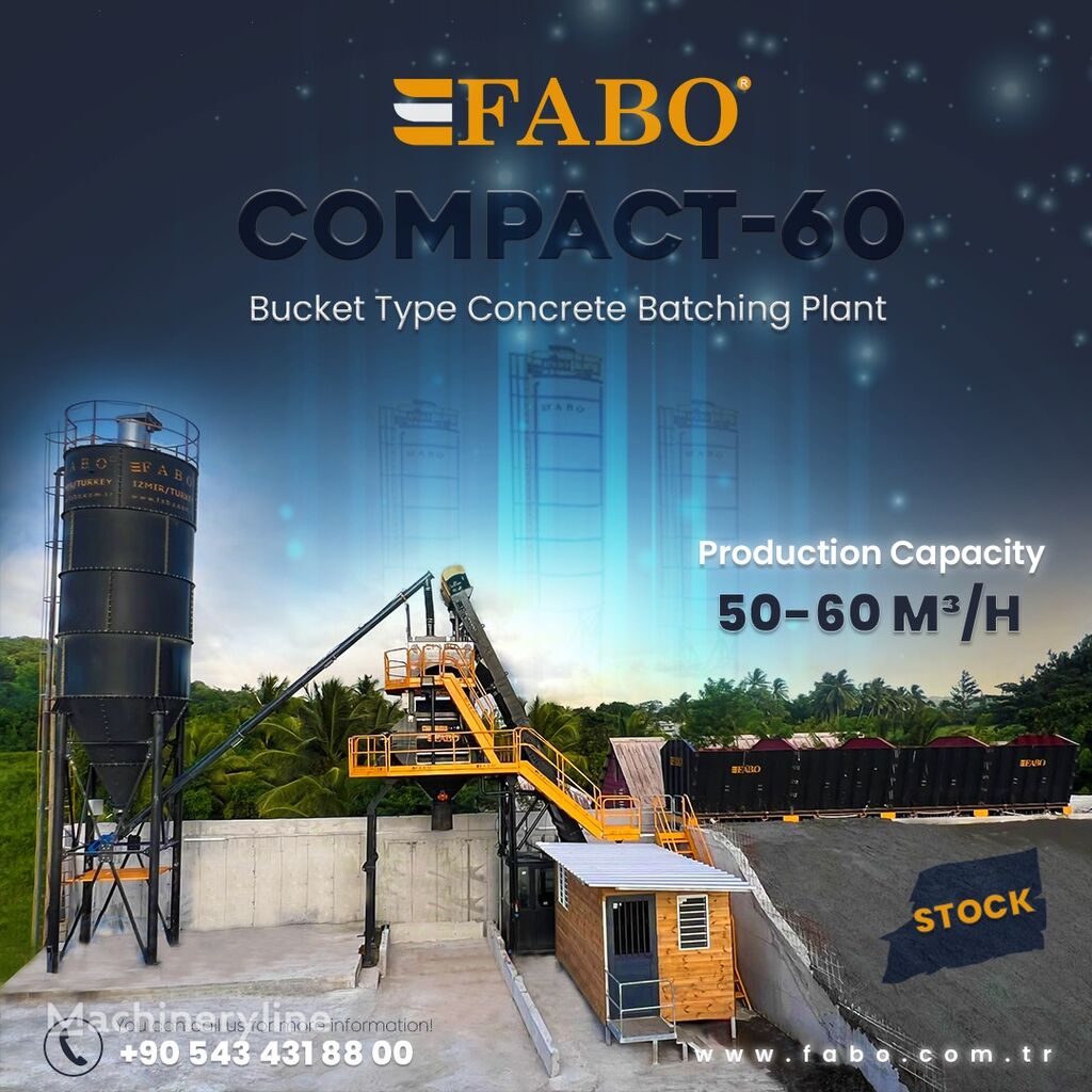 новый бетонный завод Fabo SKIP SYSTEM CONCRETE BATCHING PLANT | 60m3/h Capacity |STOCK
