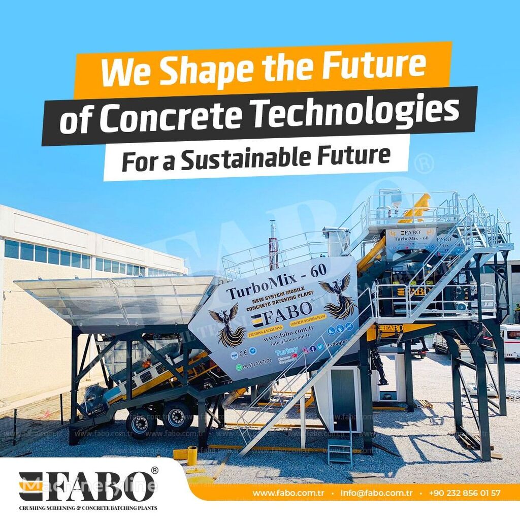 новый бетонный завод Fabo TURBOMIX-60 MOBILE CONCRETE PLANT